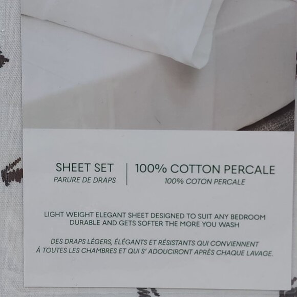 Lacoste Queen Sheet Set 100% Cotton Percale Lightweight Durable Crocodile - Picture 5 of 11